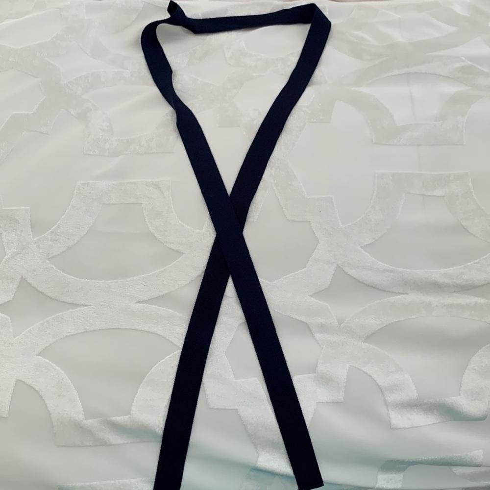 Tahari Sleeveless Blue Abstract Sheath Dress w/ Tie. Colorful Zipper. Size 4 - Picture 9 of 12